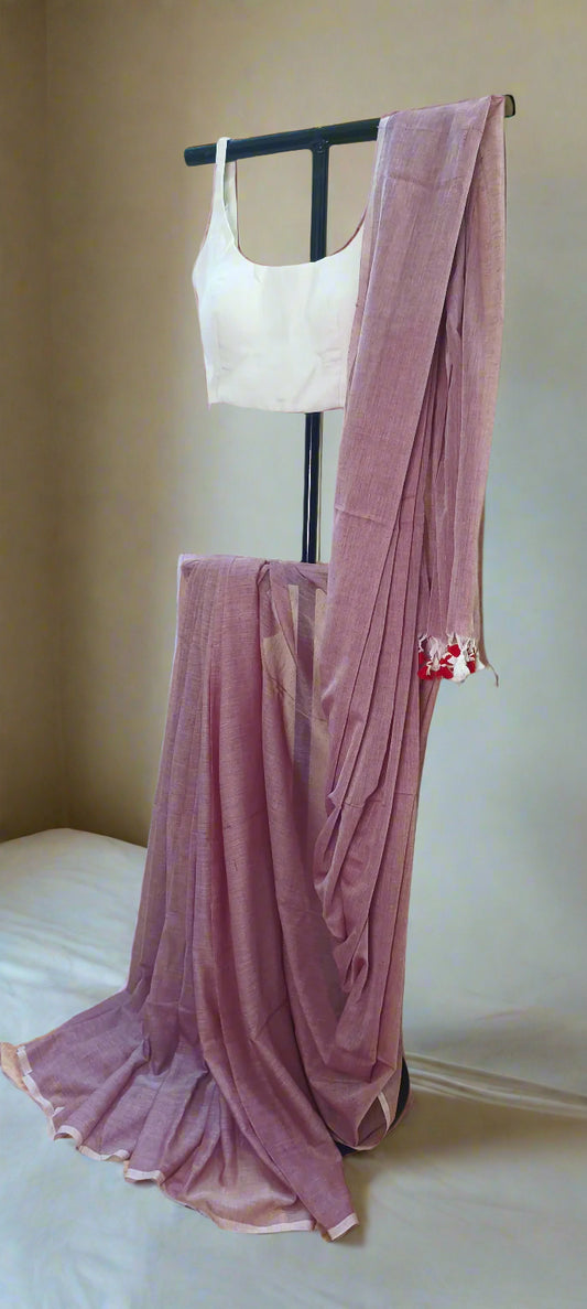 Dusky Dahlia Mul Cotton Saree