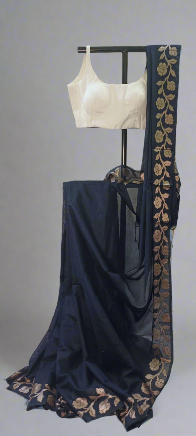 Neelabhr Muga Linen-Silk-Cotton Saree