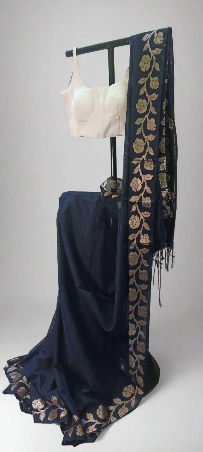 Neelabhr Muga Linen-Silk-Cotton Saree