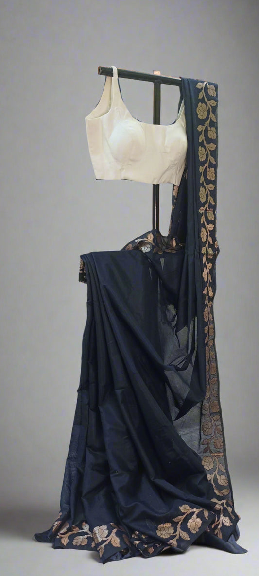 Neelabhr Muga Linen-Silk-Cotton Saree