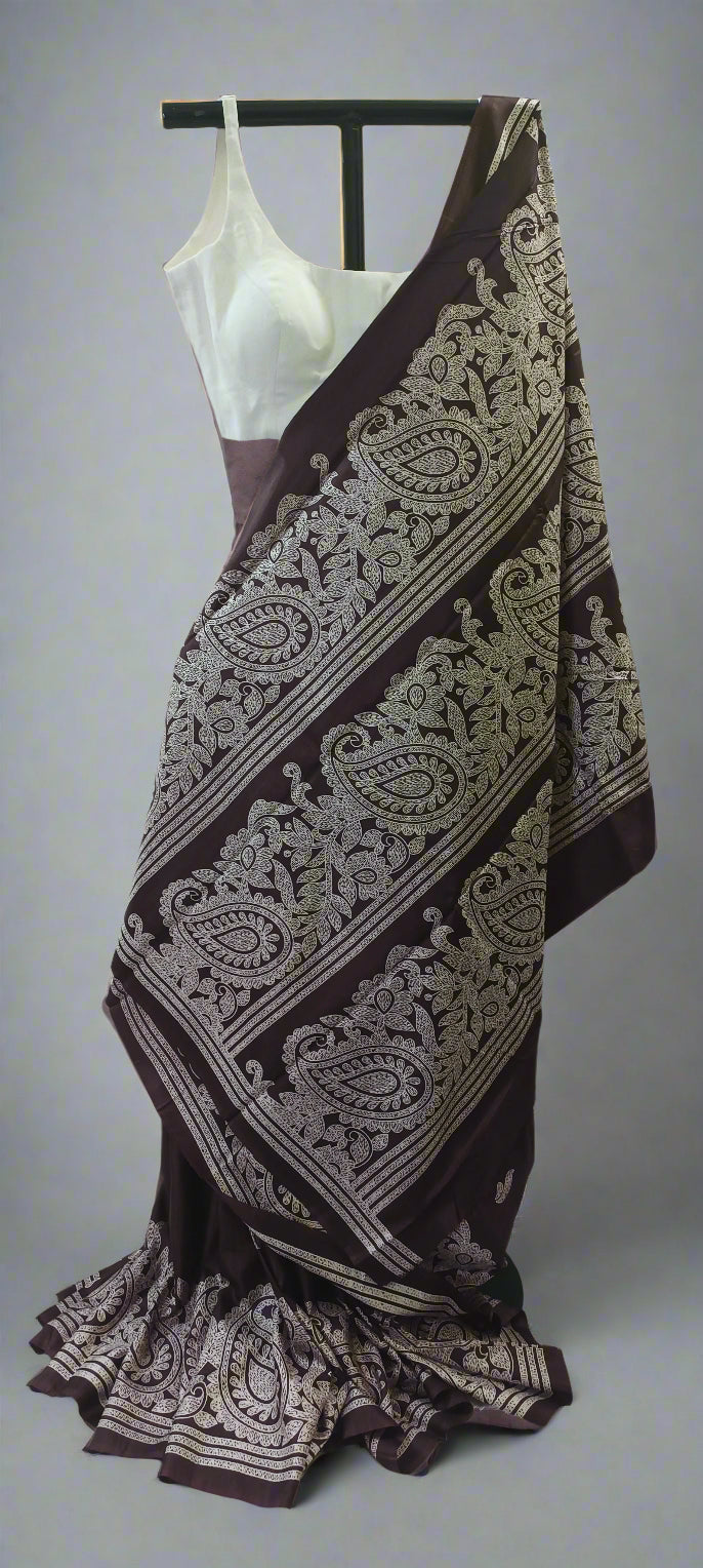 Kashi Maroon Pure Silk-Cotton Saree
