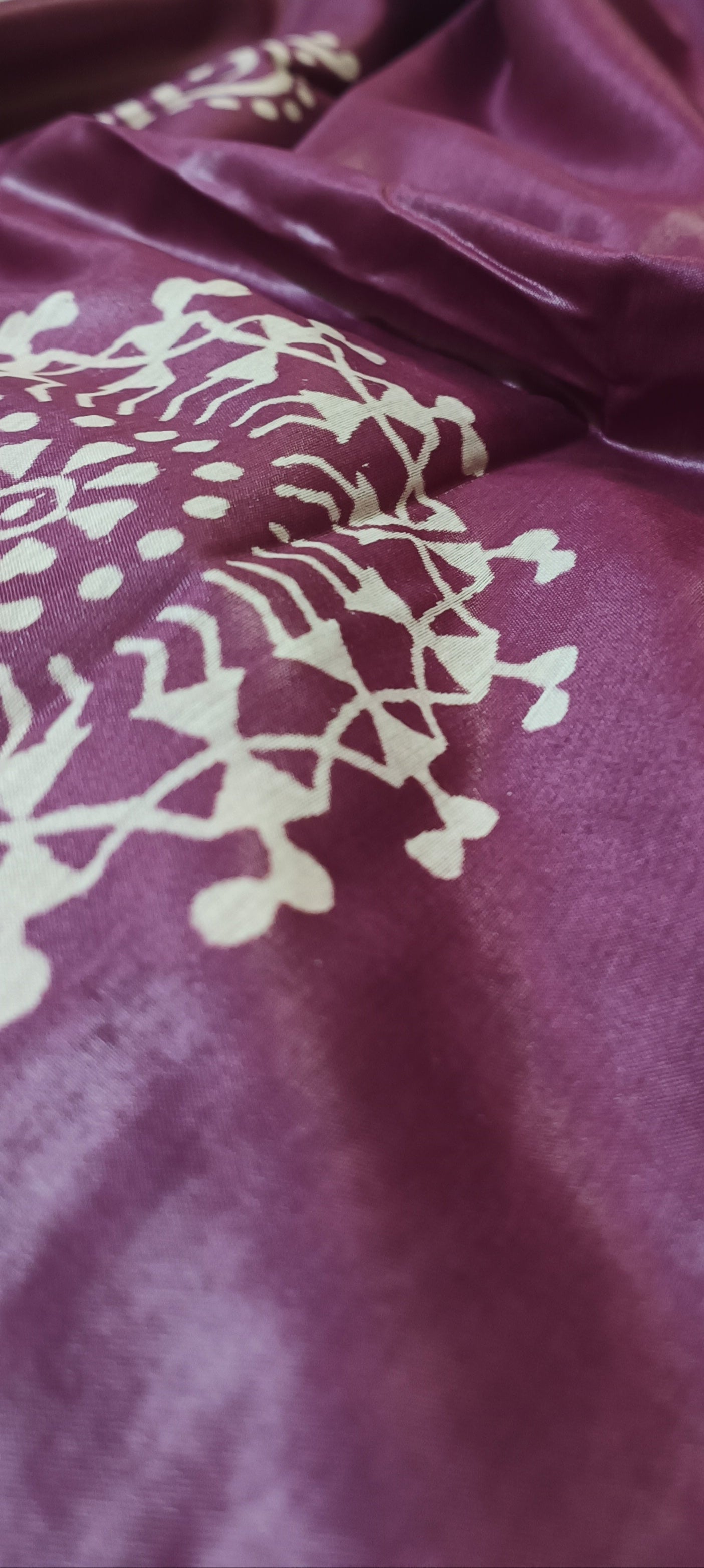 Anurakta Jamuni Bishnupuri Block Print Silk Saree