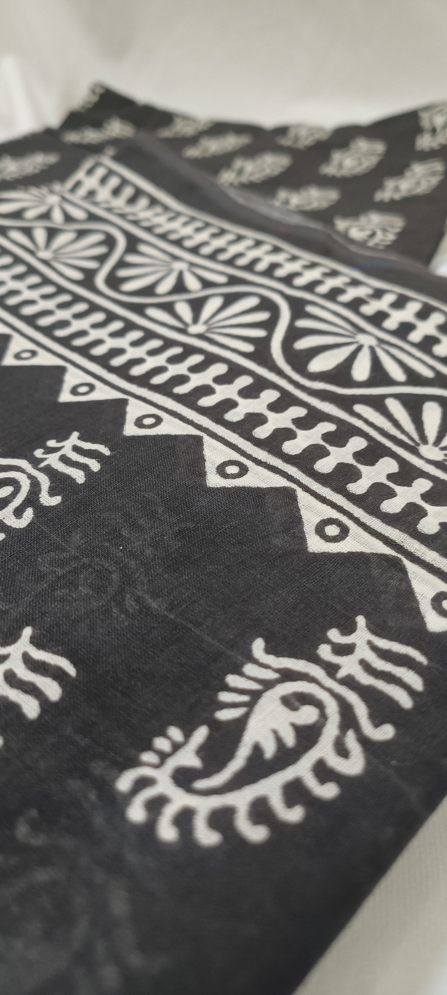Ink Bloom Bishnupuri Block Print Saree