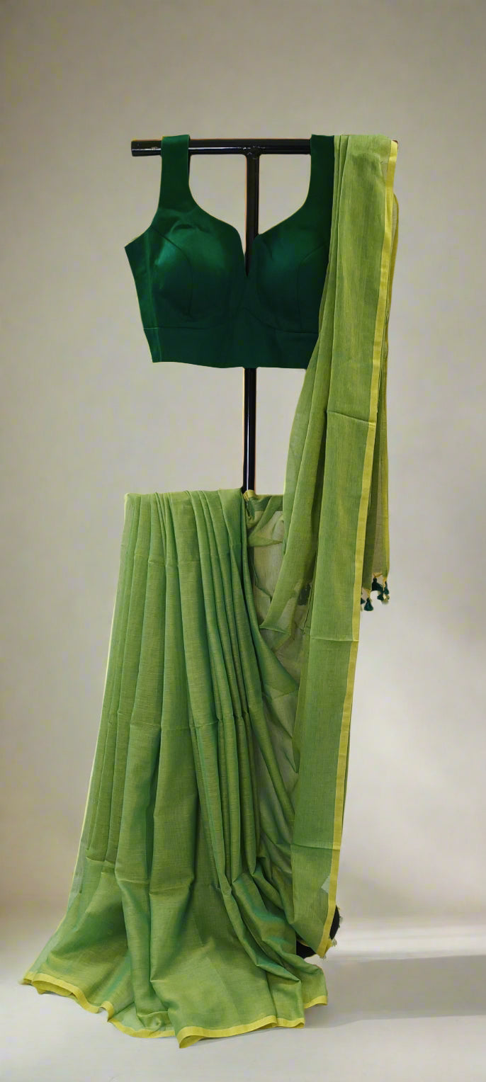Lime Grove Mul Cotton Saree