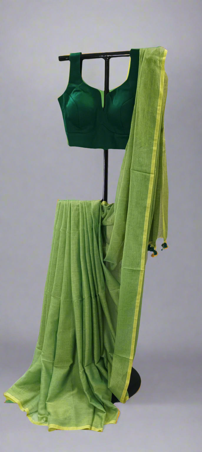 Lime Grove Mul Cotton Saree