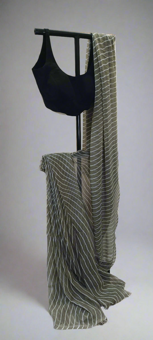 RIMI – Moonsoil Striped Chiffon Saree