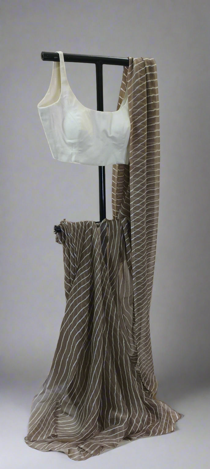 Khus Oak Chiffon Saree