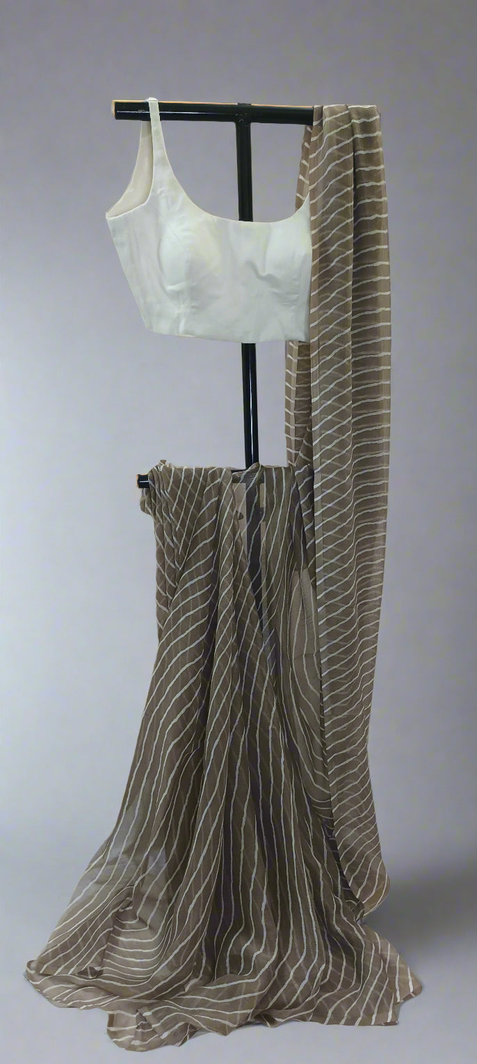 Khus Oak Chiffon Saree