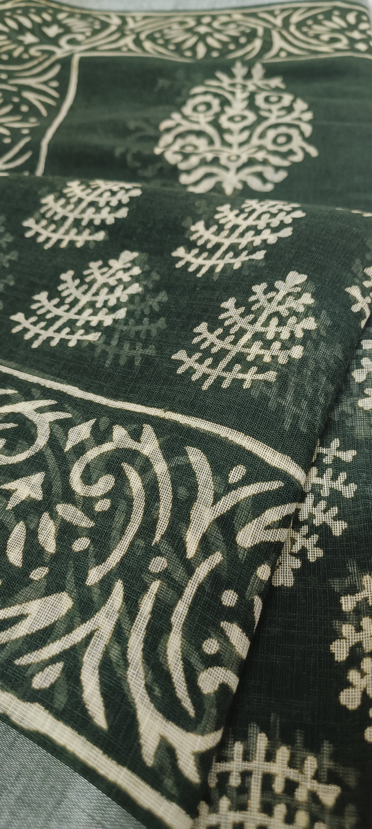 Aranya Vriksha Hand-Printed Linen Saree