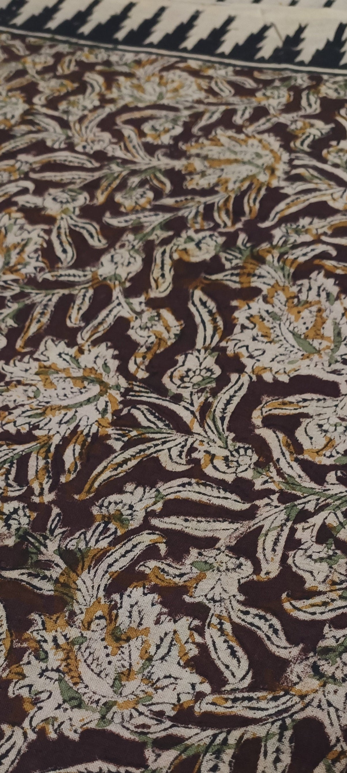 Sand Mahogany Kalamkari Cotton Saree