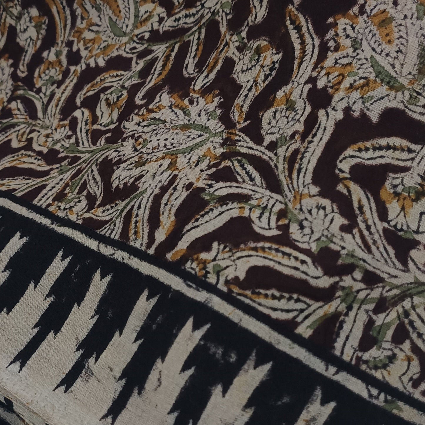 Sand Mahogany Kalamkari Cotton Saree
