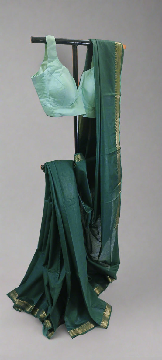 Karunya Green Mangalgiri Cotton Saree