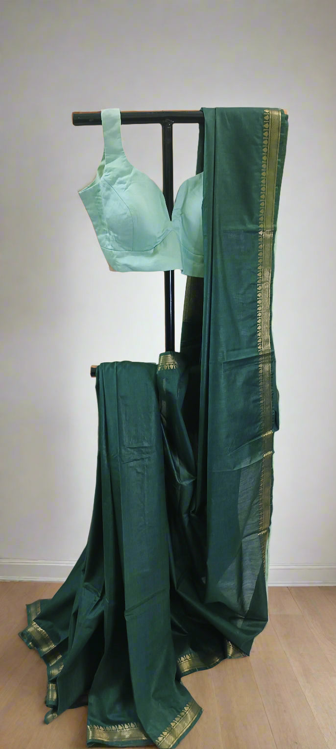 Karunya Green Mangalgiri Cotton Saree