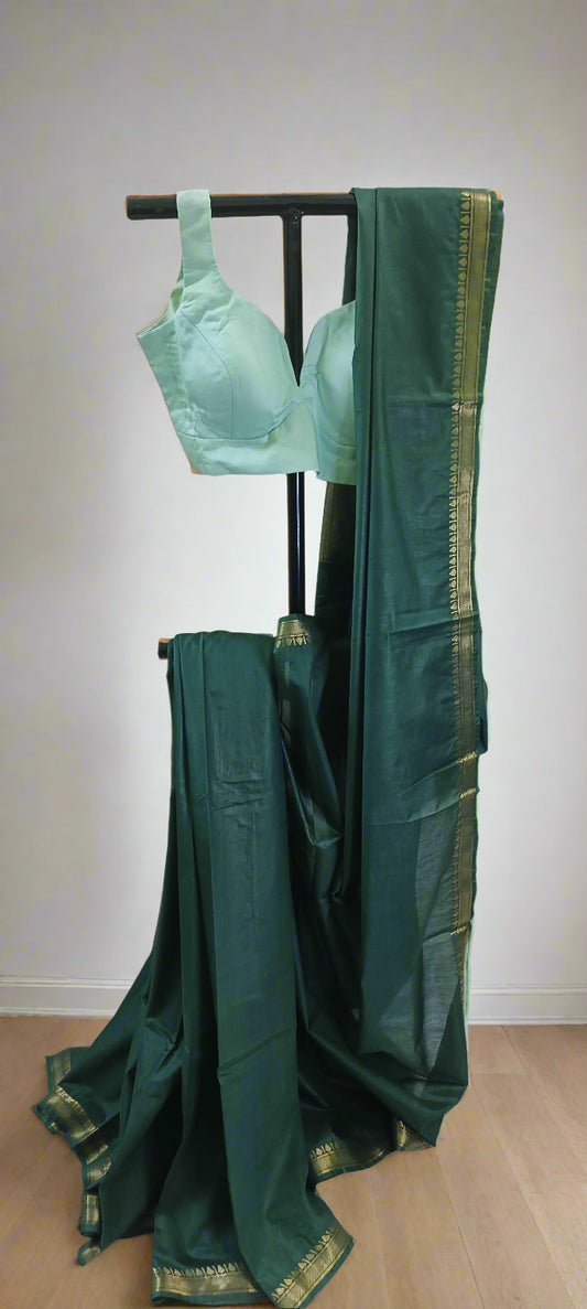 Karunya Green Mangalgiri Cotton Saree