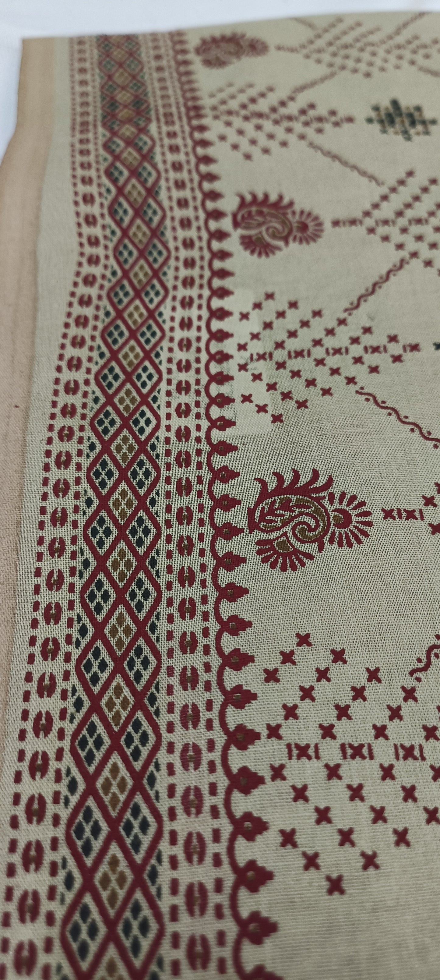 Sehej Dhaani Maheshwari Block Print Cotton Saree