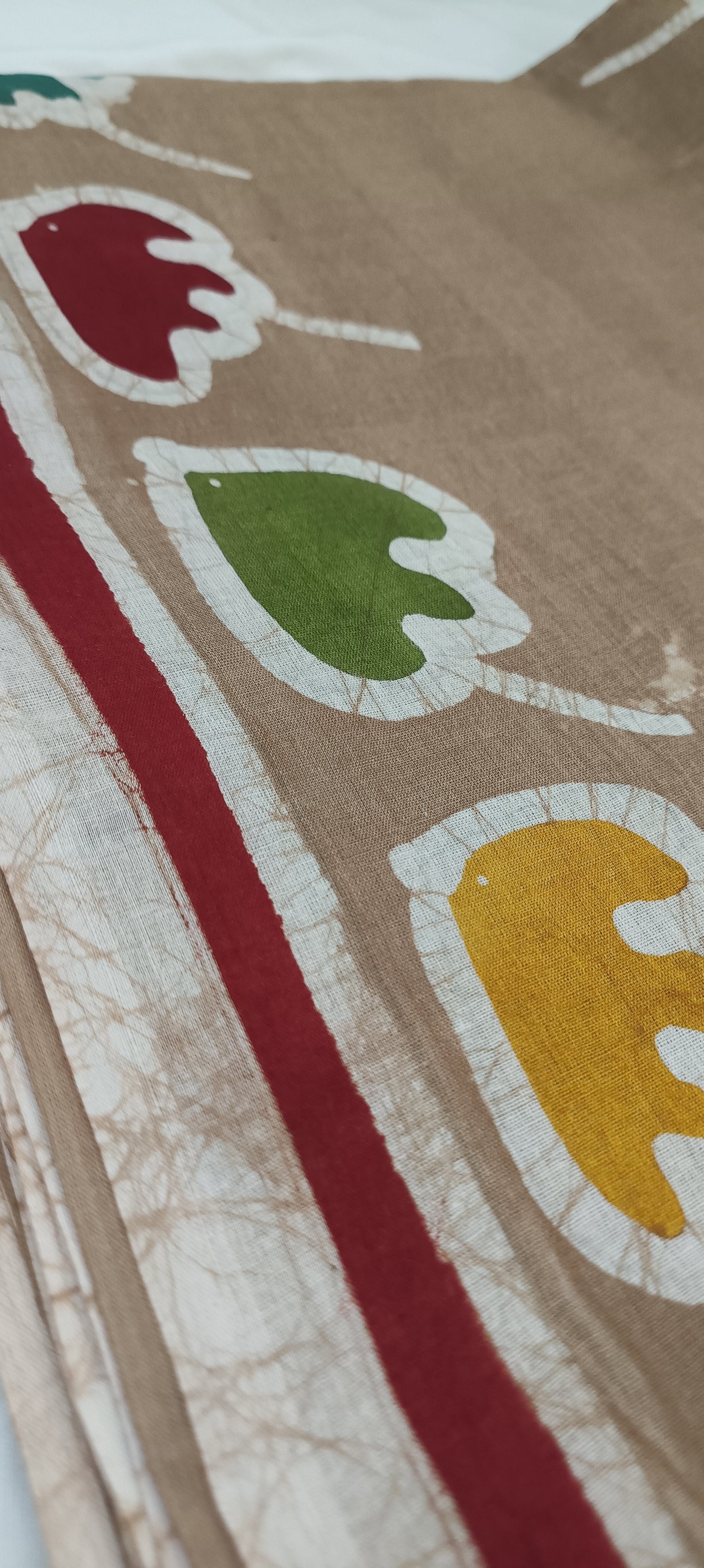 Clay Bloom Bolpur Batik Cotton Saree