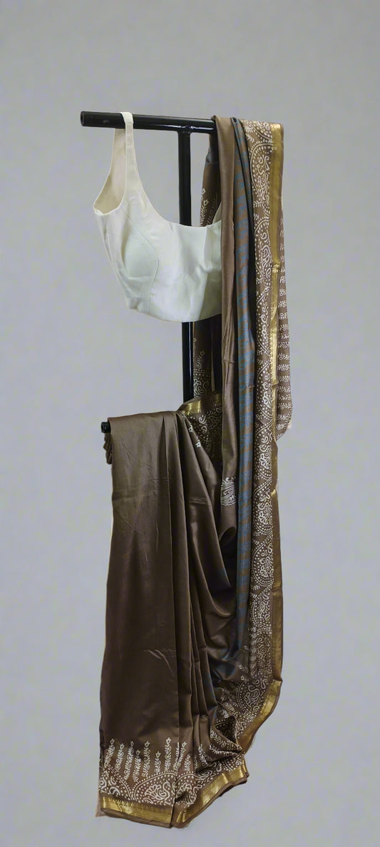 Bhoomi Ambar Maheshwari Block Print Saree