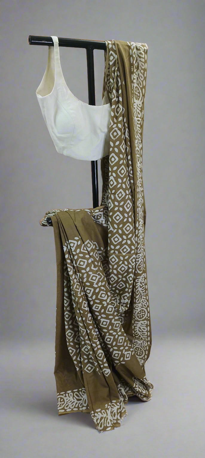 Mitti Shabd Hand Batik Cotton Saree