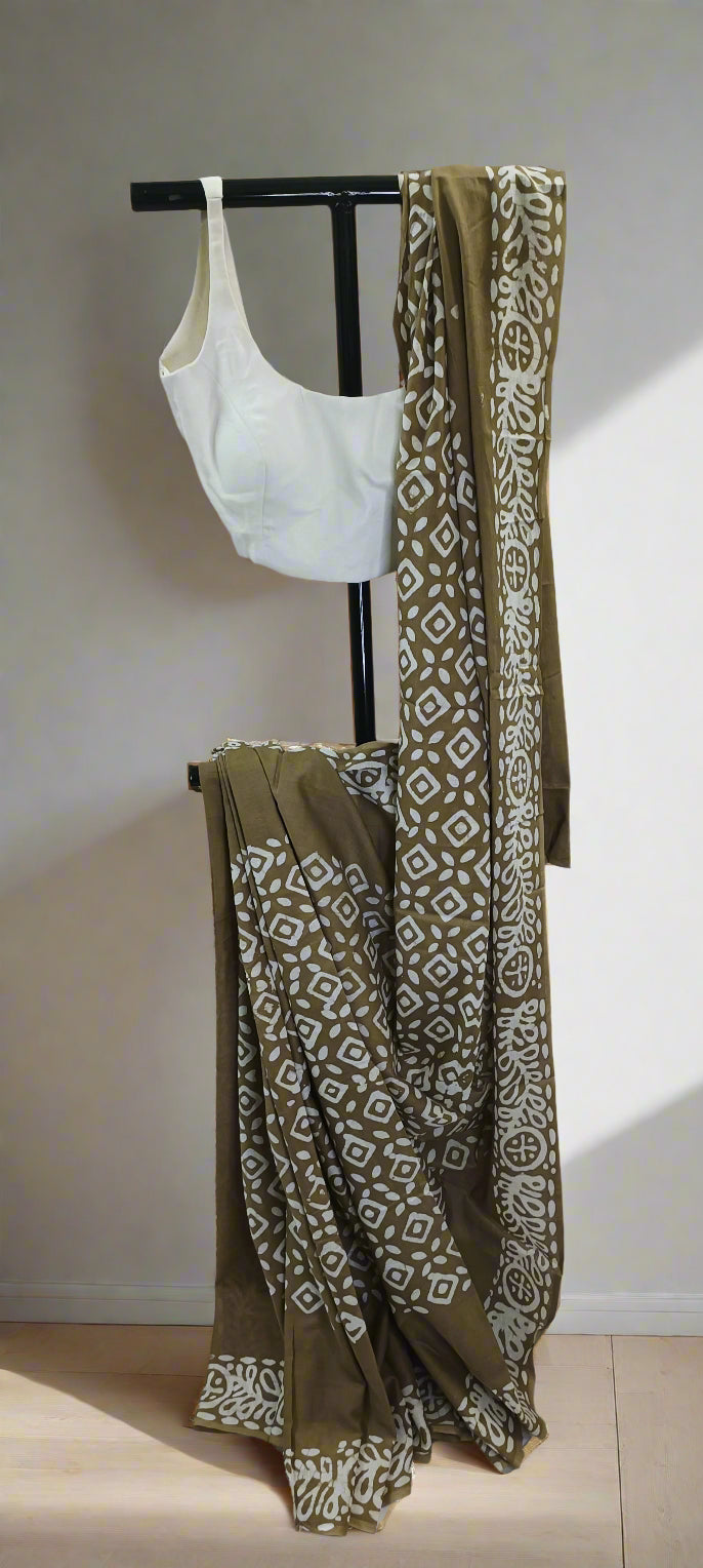 Mitti Shabd Hand Batik Cotton Saree