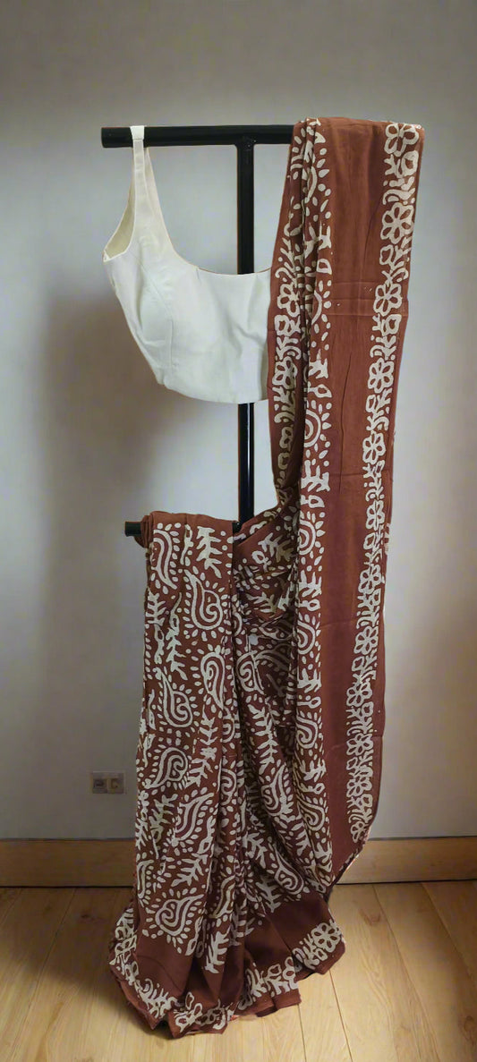 Bhoomi Dhvani Hand Batik Cotton Saree