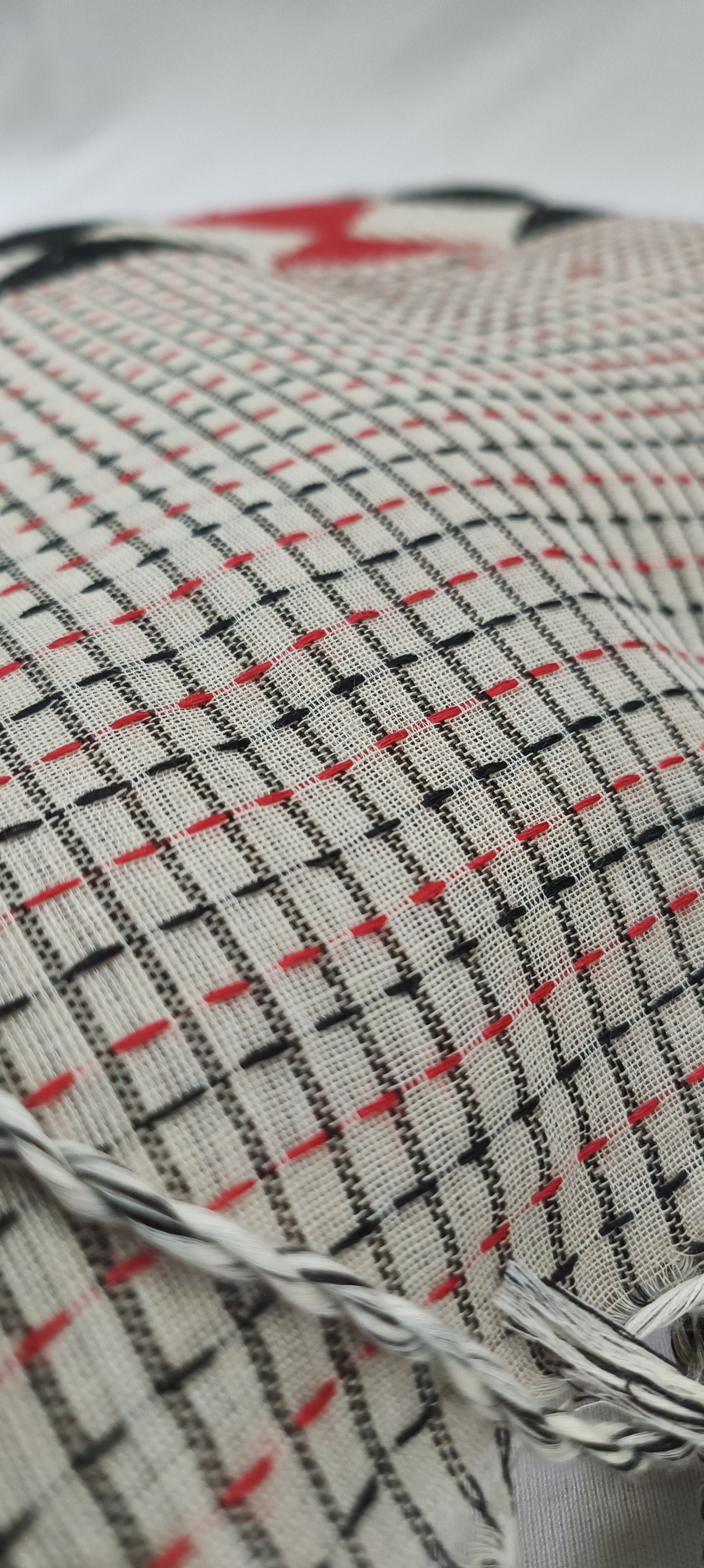 Memory Grid Kantha Stitch Cotton Saree