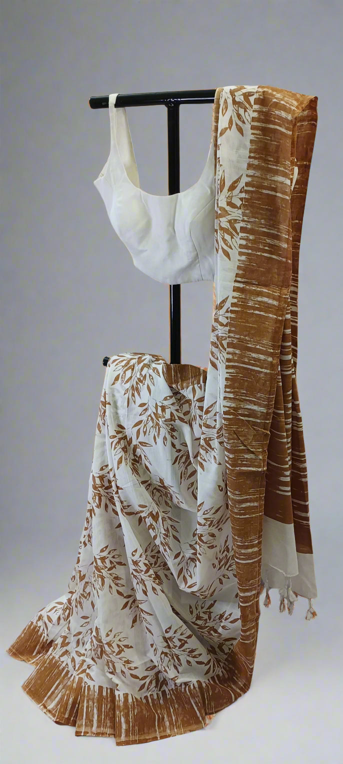 Terracotta Mist Slab Cotton Saree