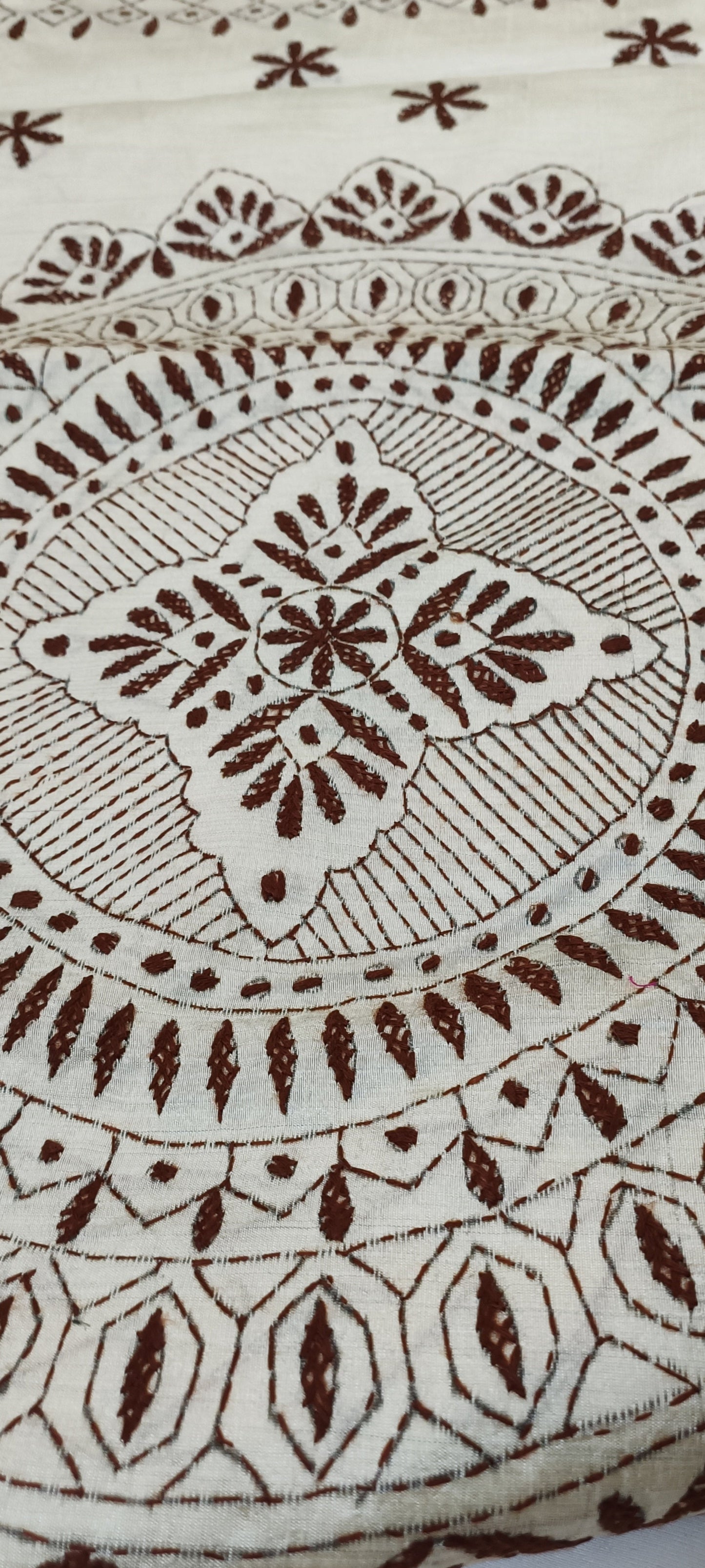 Shantimay Dhaga Kantha Stitch Silk Saree