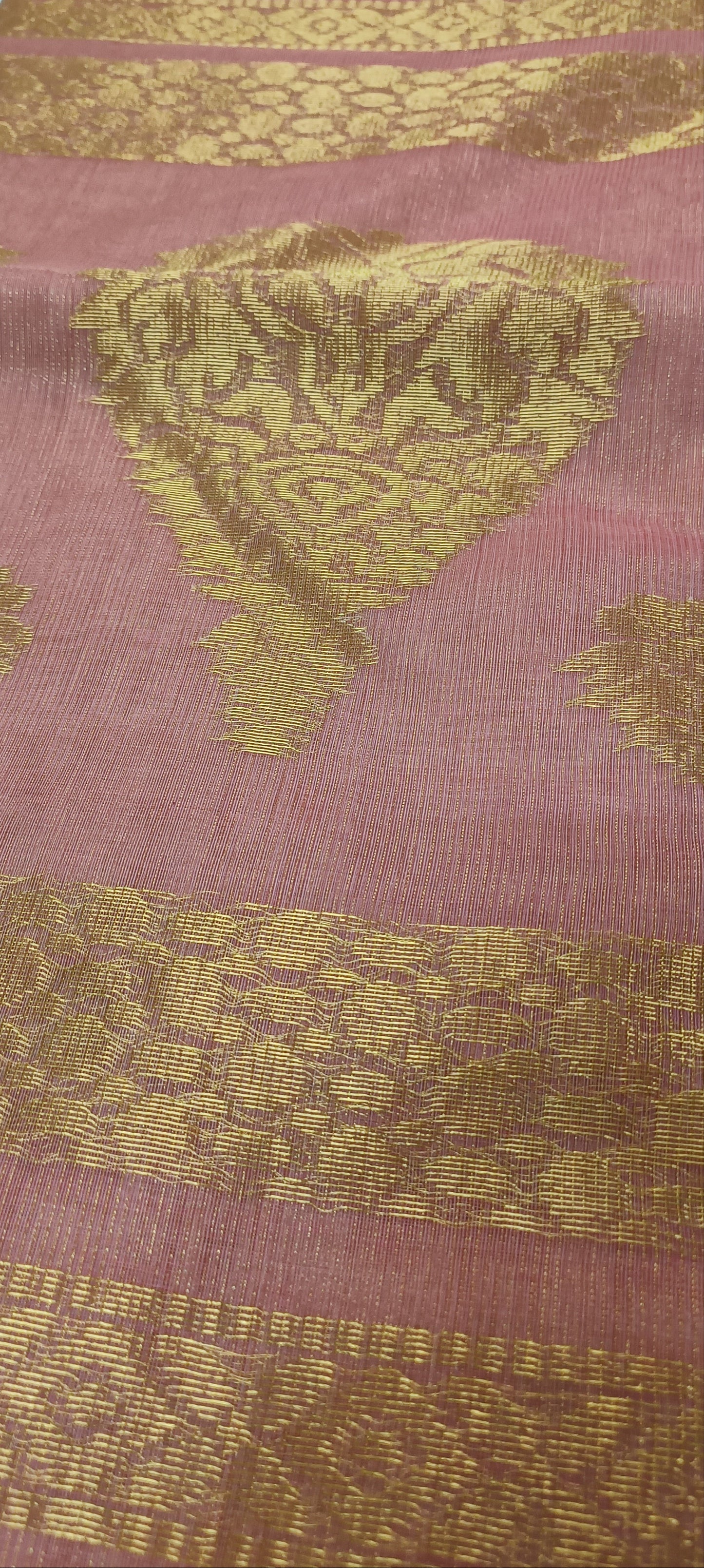 Sondhi Gulabi Tissue Muslin Saree