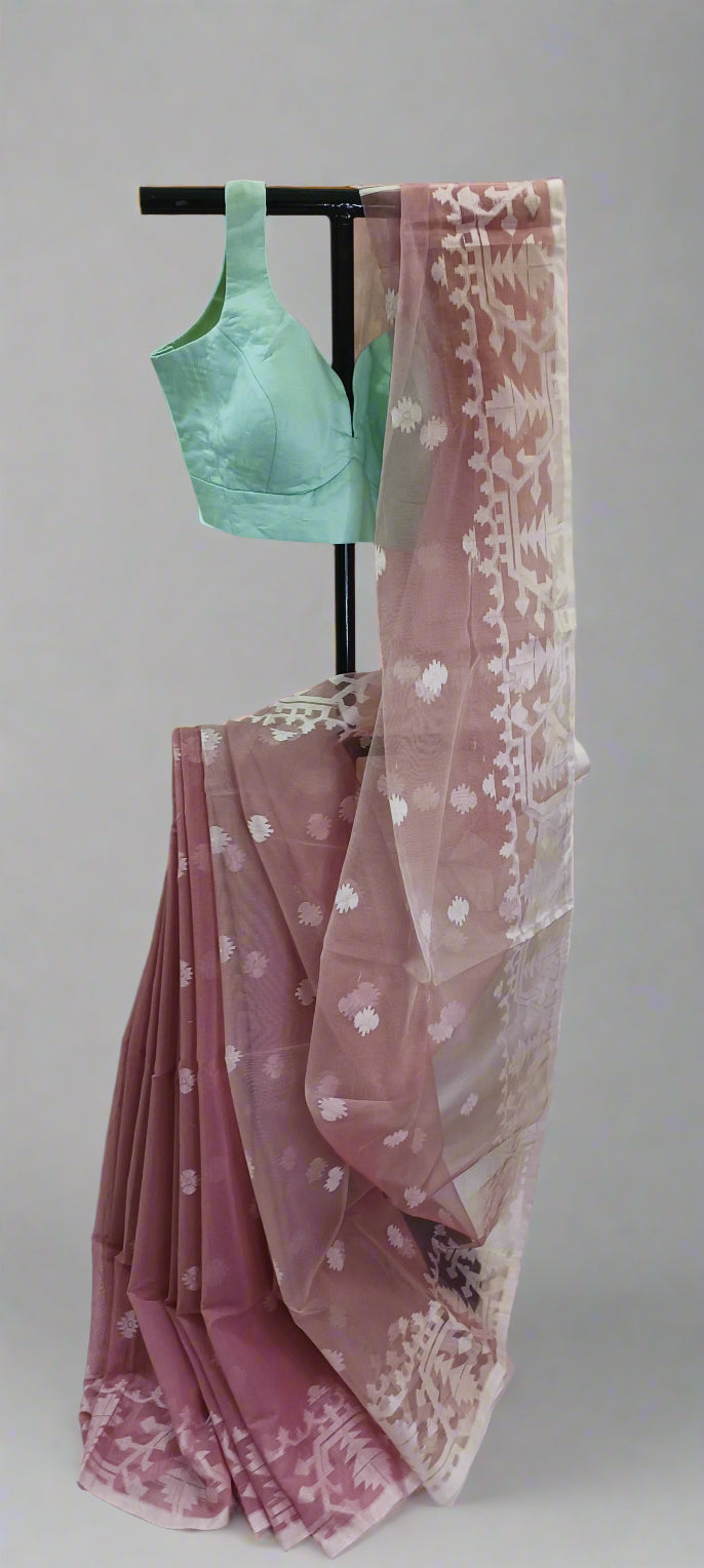 Gulaba Reet Muslin Organza Saree