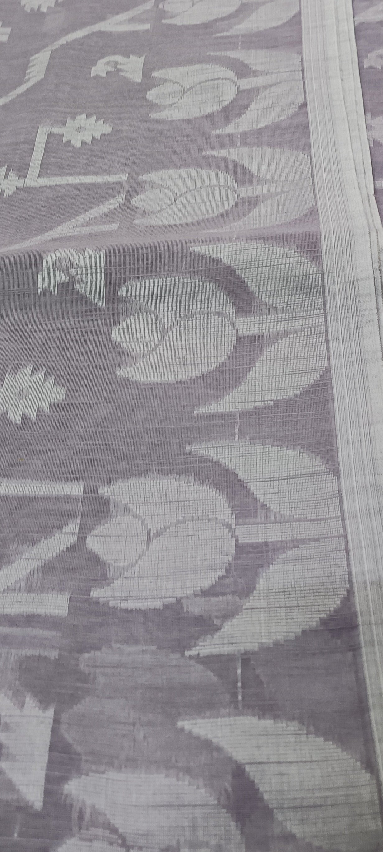 Lilac Whisper Slab Cotton Saree