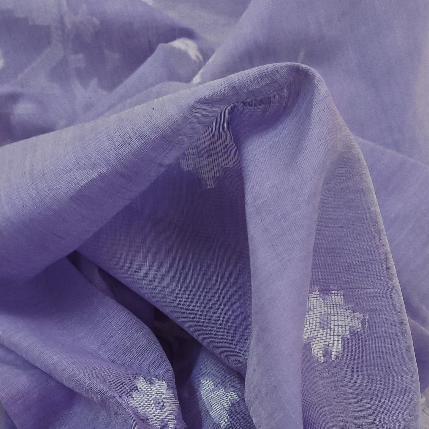 Lavender Mist Muslin Organza Saree