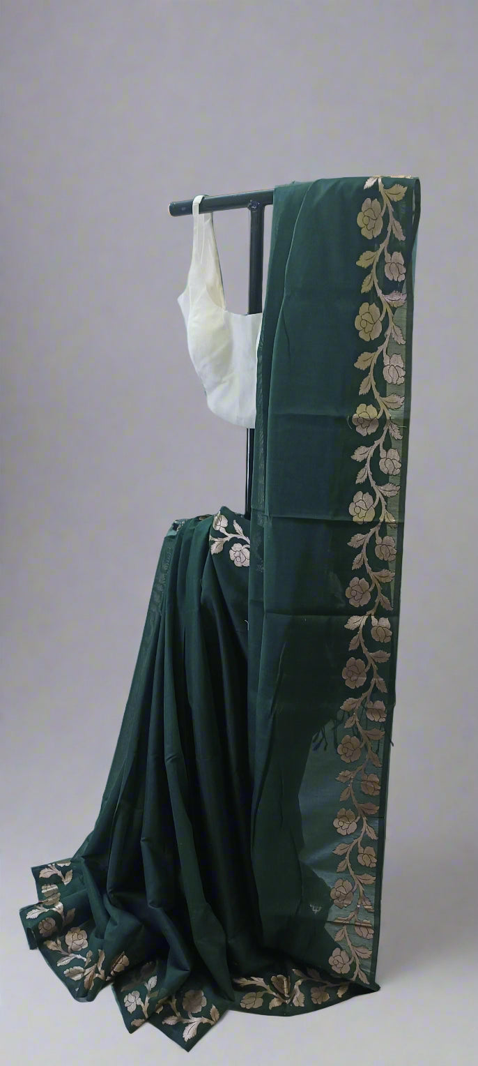 Raatgulab Muga Linen-Silk-Cotton Saree