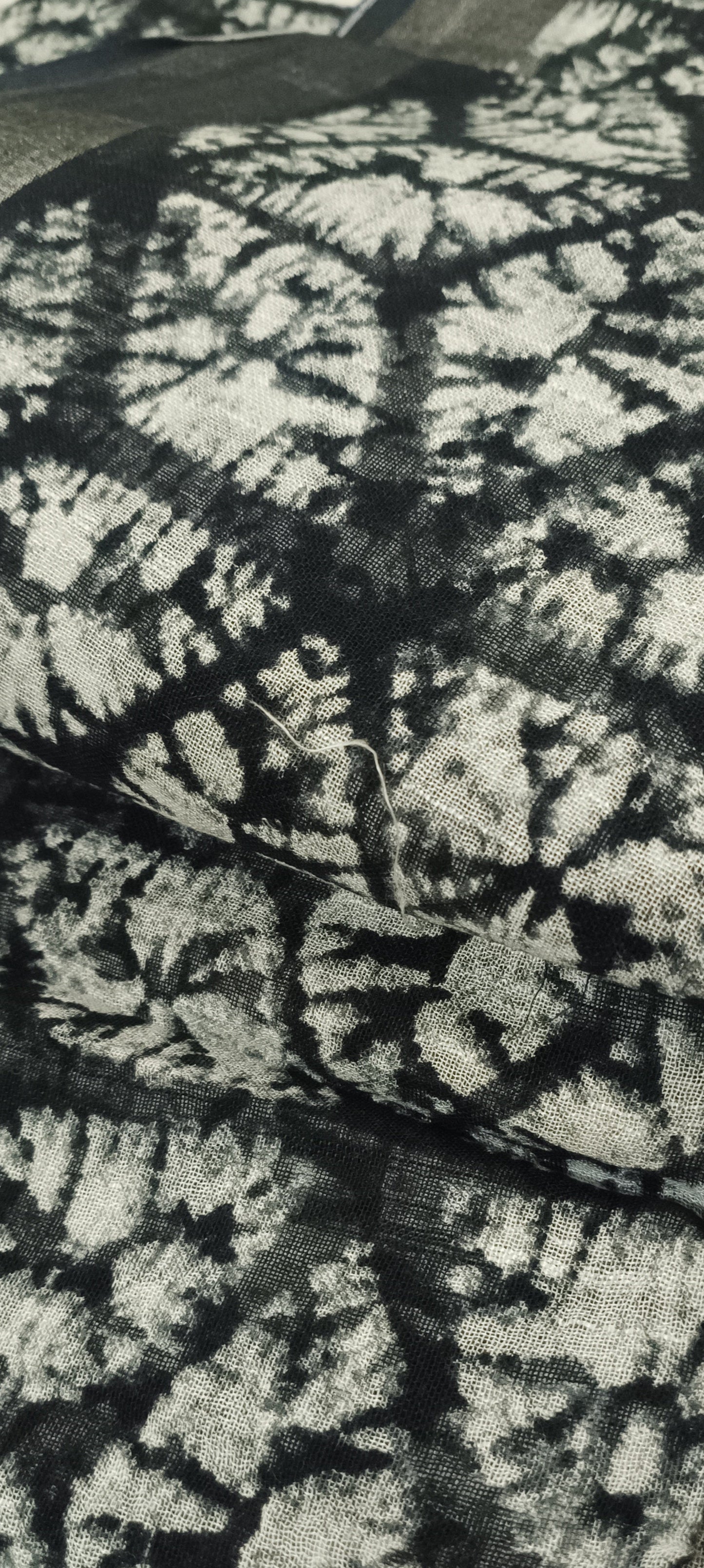 Eclipse Shadow Ajrakh Print Linen Saree