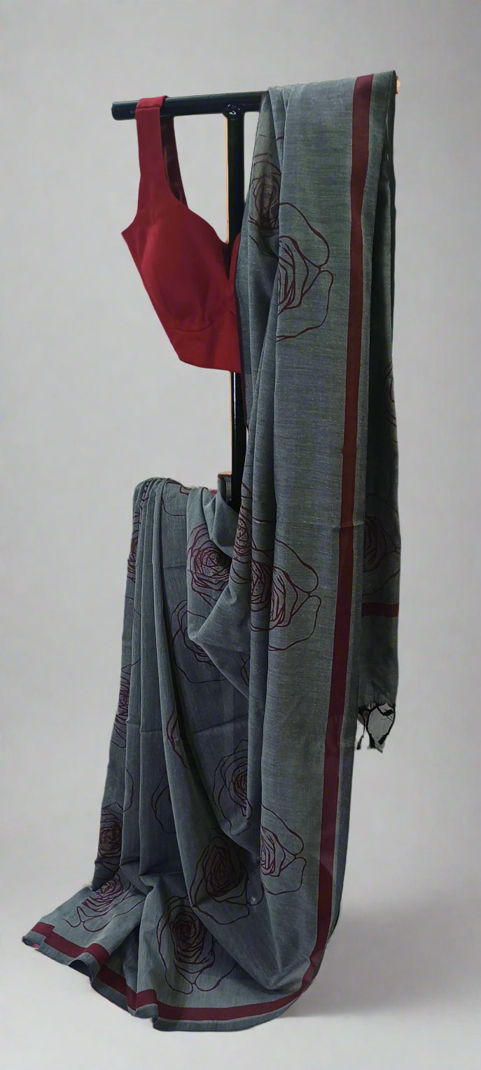 Ashrose Whisper Motka Print Cotton Saree