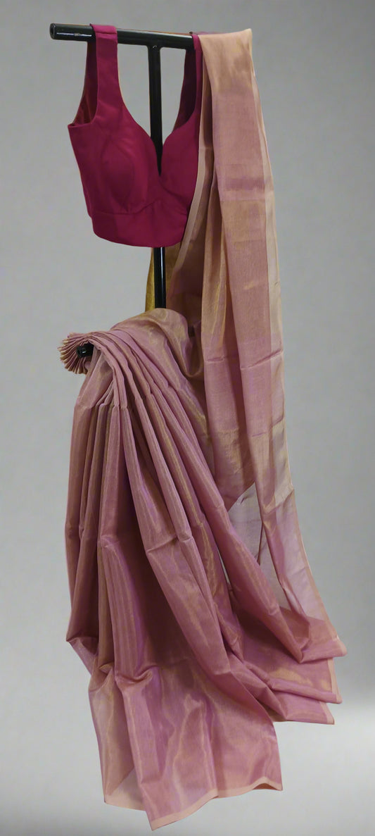 Gulchhadi Gold Tissue Linen Saree