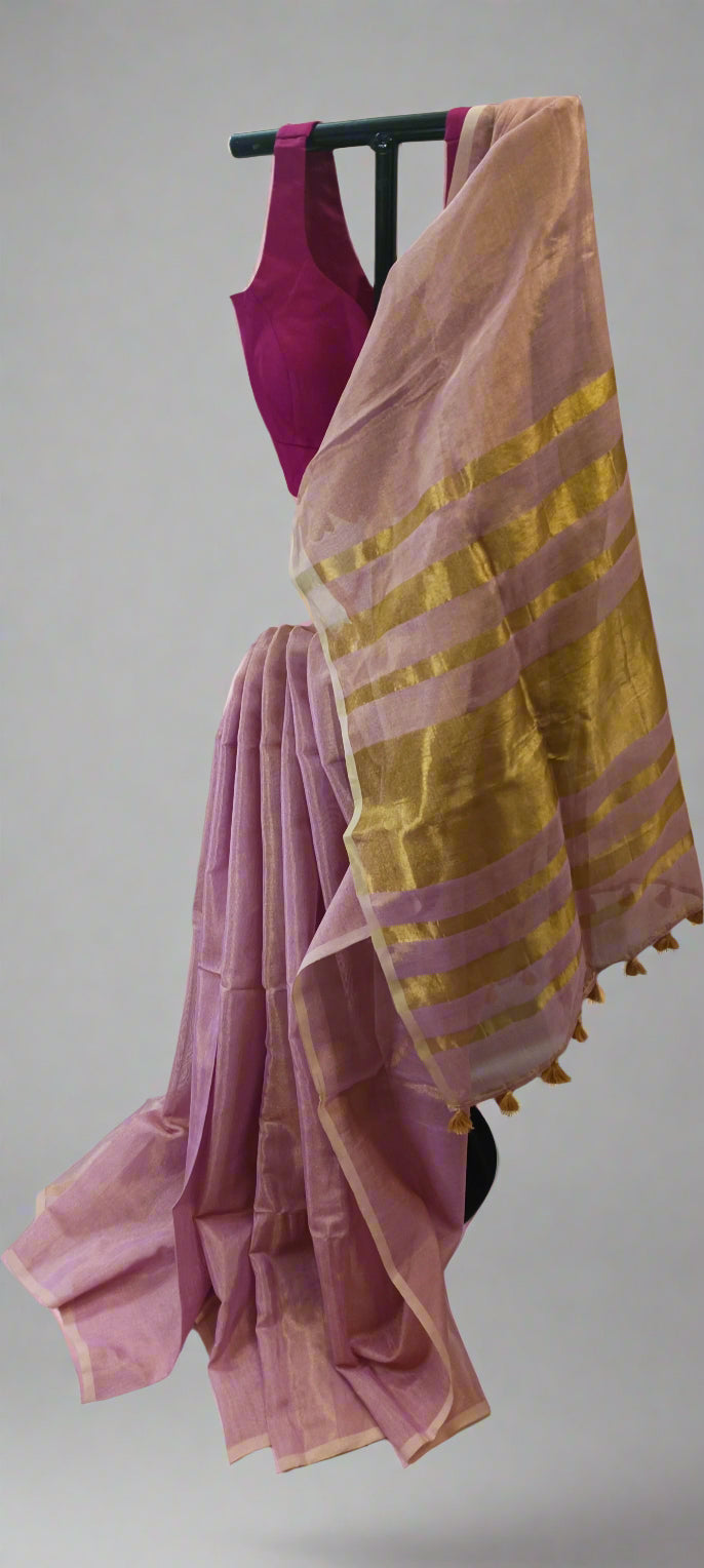 Gulchhadi Gold Tissue Linen Saree