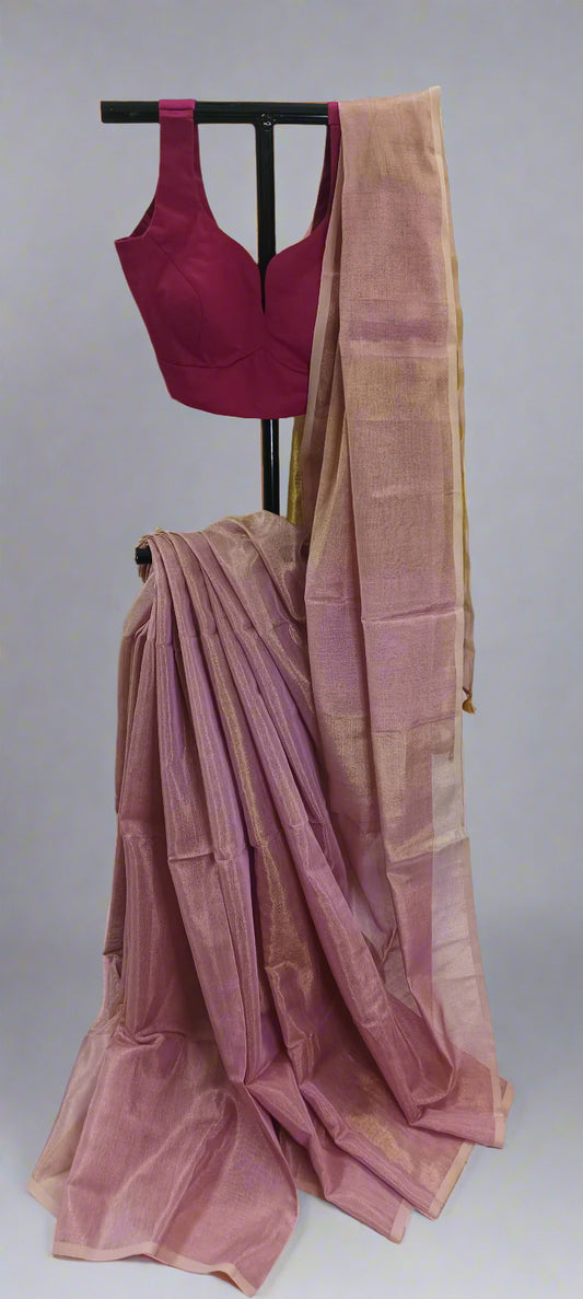 Gulchhadi Gold Tissue Linen Saree