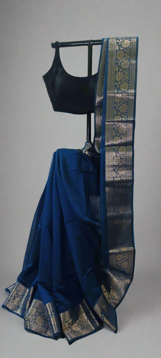 Neelratna Bishnupuri Linen- Silk-Cotton Saree