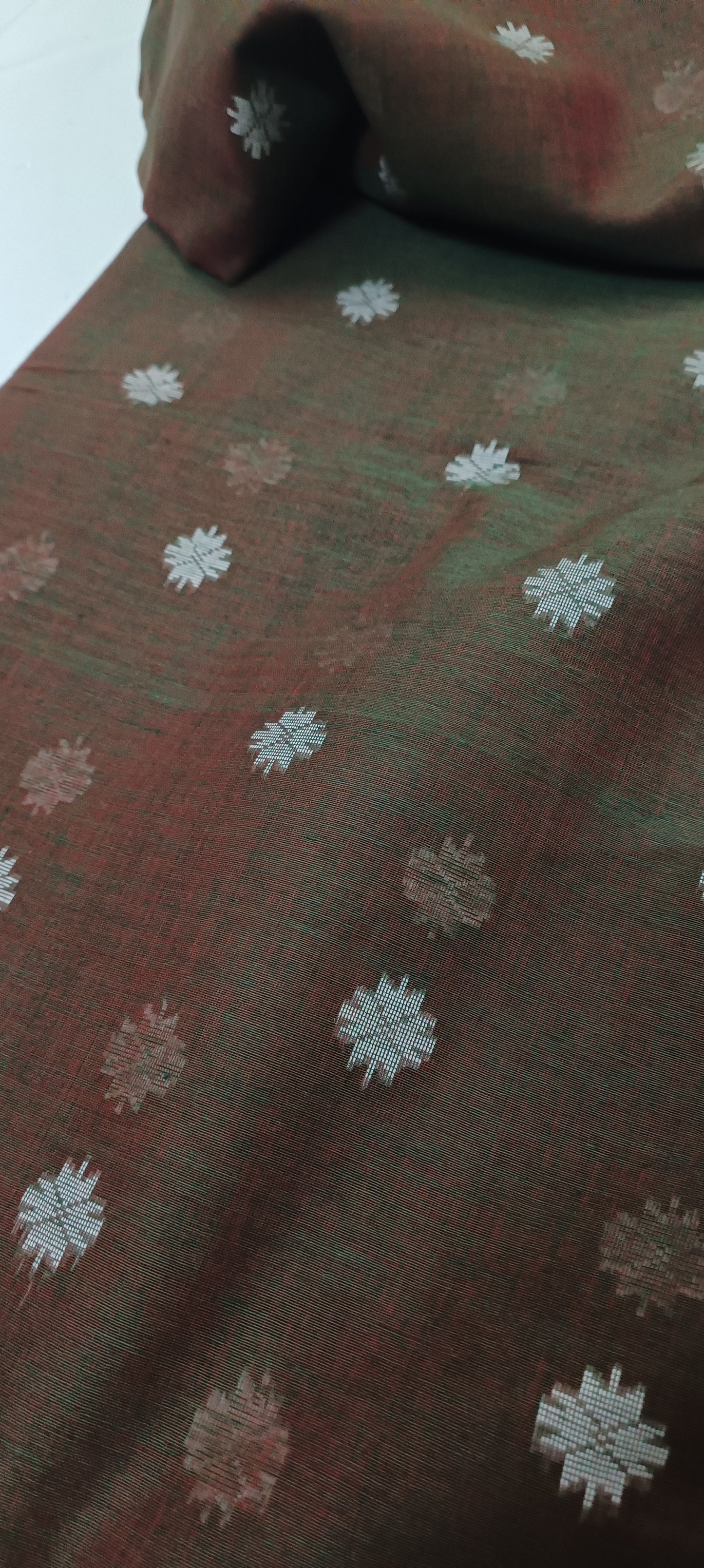 Kukkutsha Brown Cotton Saree
