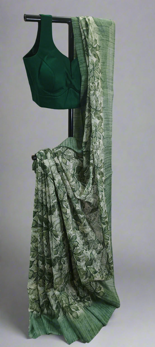 Forest Haze Chiffon Saree