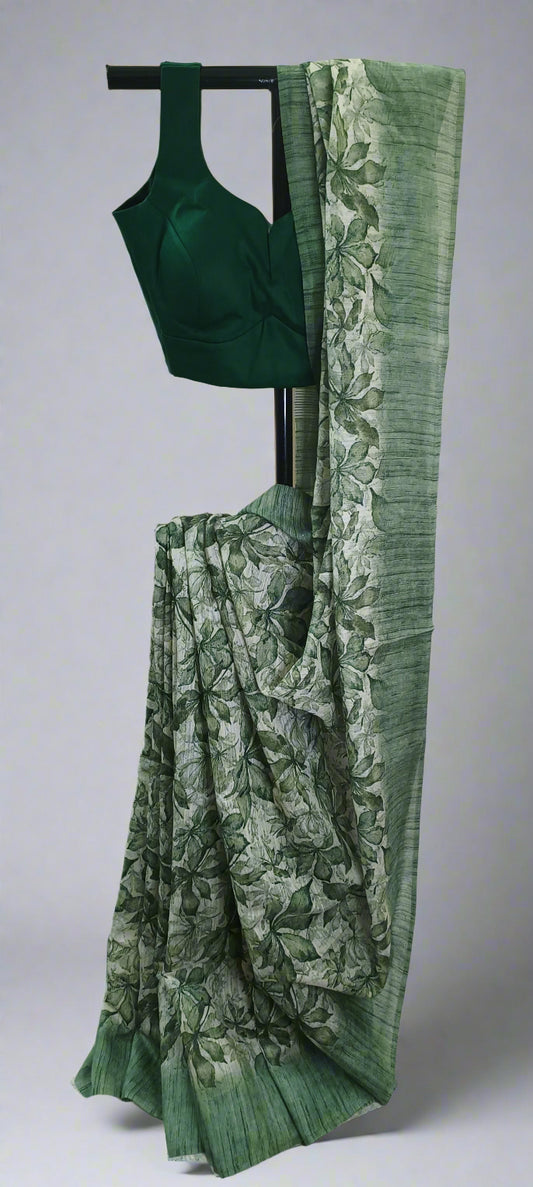 Forest Haze Chiffon Saree