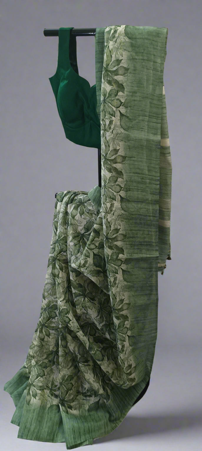 Forest Haze Chiffon Saree