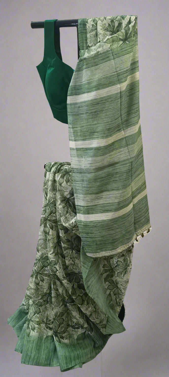 Forest Haze Chiffon Saree