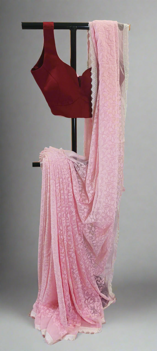 Gulbano Chikankari Work Saree