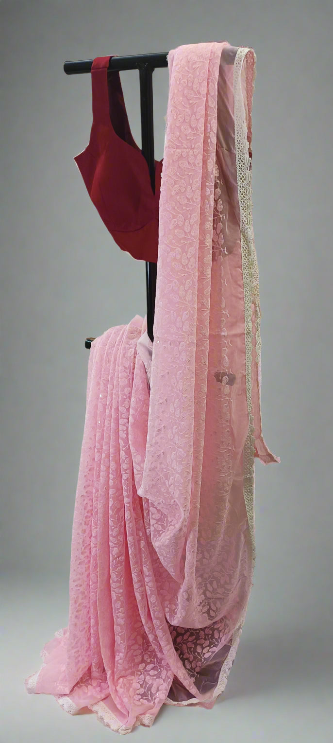Gulbano Chikankari Work Saree