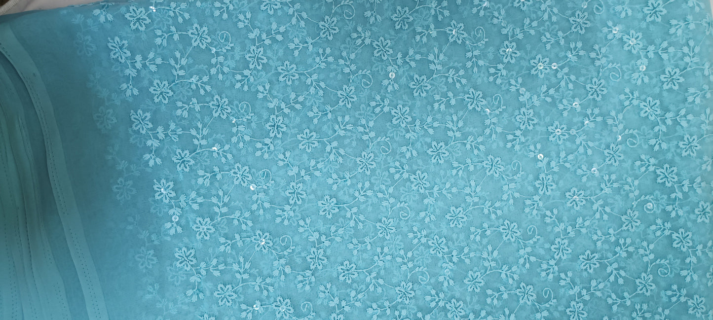 Neelchaaya Chikankari Work Saree