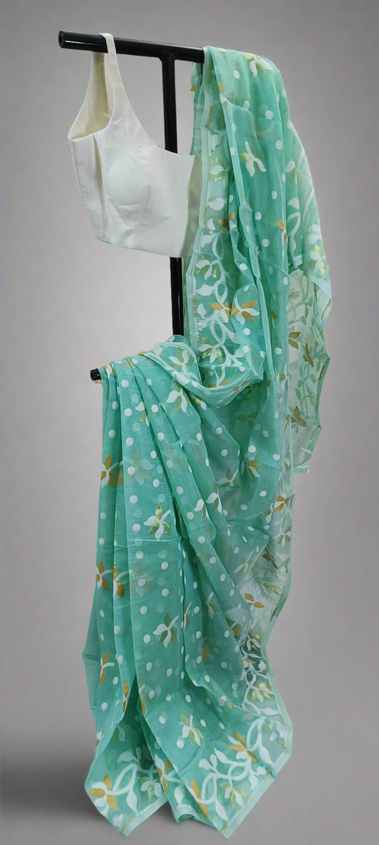 Shobuj Jhorna Dhakai Taant Saree