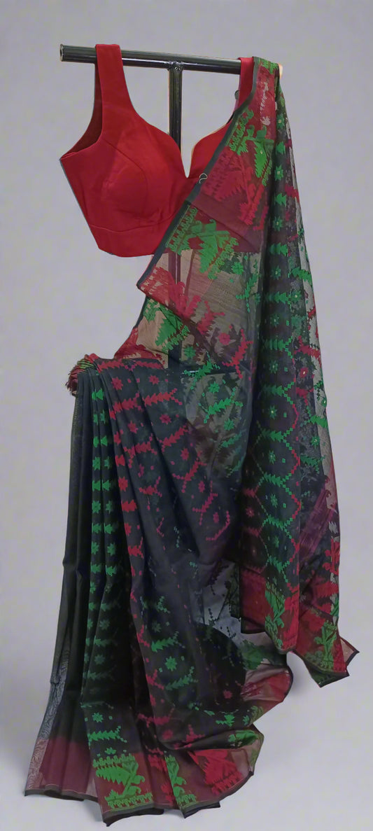 Charulata Noir Dhakai Taant Saree