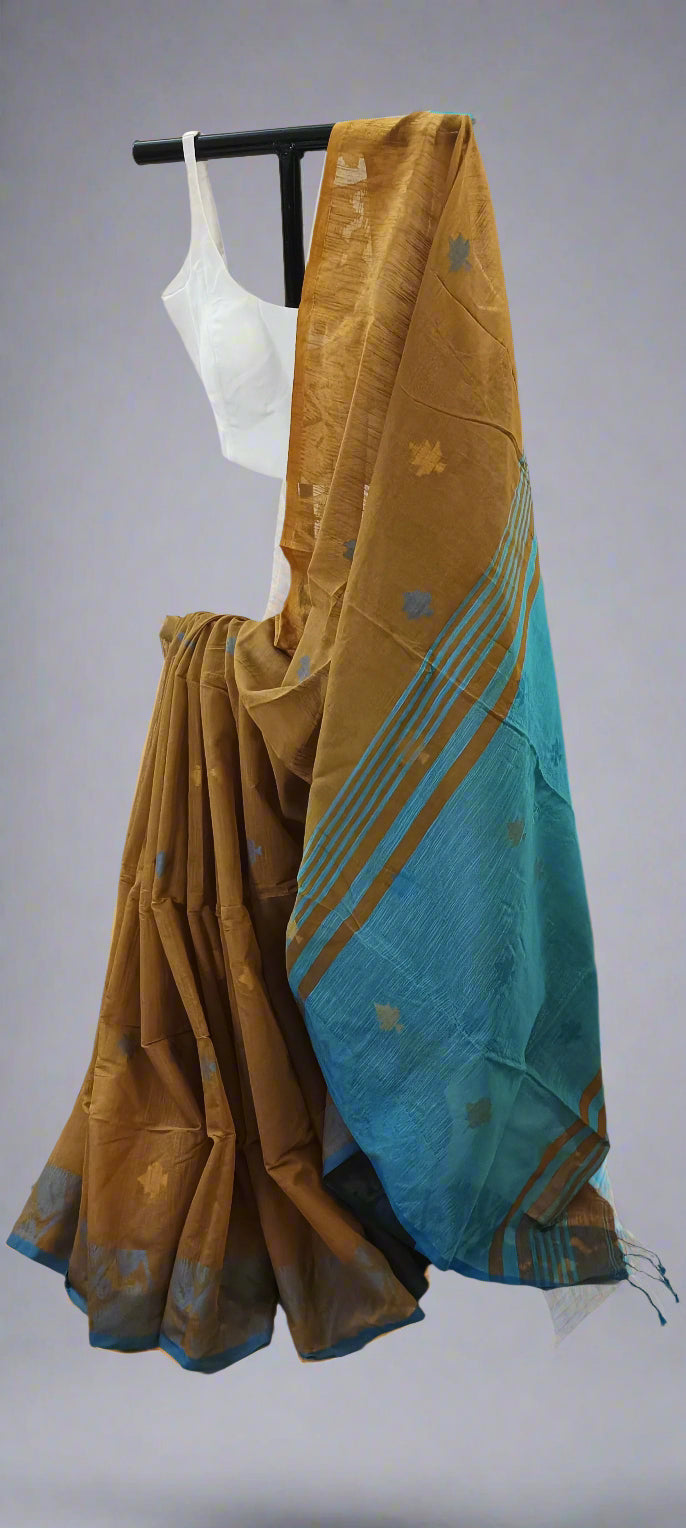 Horizon Dust Cotton-Linen Saree