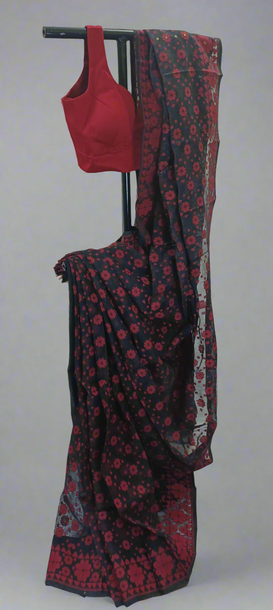 KaaliPhool Muslin Dhakai Saree